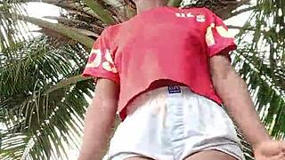 Workout turns intriguing when keeping up with sexy crazybitch in wild unexpected ways. She drives everyone nuts with her teasing moves.