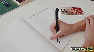 Shy student gets deepthroat anal lesson from teacher at home