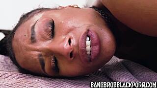 I love Sarai Minx taking four monster cocks in this busty ebony compilation