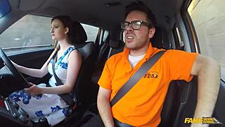 oh man i love how this british ginger babe shows off her big tits and that dirty little secret in the car... it's so hot ya know?