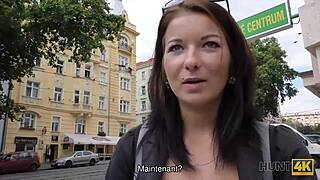 Does this young couple need cash or is the slut just up for public fucking?