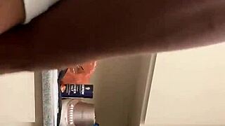 redbone bends over for bbc doggystyle pounding in kitchen