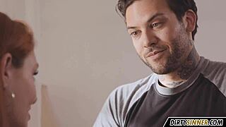 hey, check out this cute redhead who's like a stepsister, all beautiful and romantic in high definition