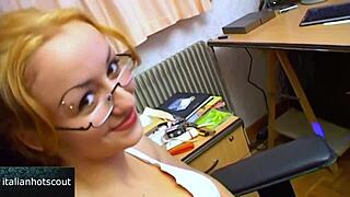 im a blonde girl with glasses who turns into a real slut riding cowgirl and taking cum in mouth