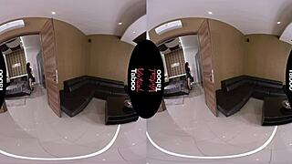 Brunette with Shaved Pussy and Big Ass Strips Clothes Off in Taboo Pov Scene