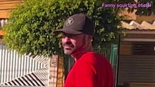 Look at my wife showing off her ass in miniskirt at crowded public park with husband watching