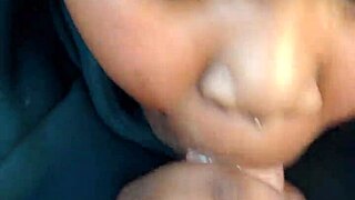 Real 18 year old African engaged slut swallows my nut in her driveway while fiance waits inside