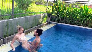 i uh adore eating her cute deep while we're chilling in the pool together