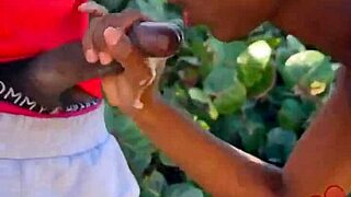 Hey, found this hung black guy on the beach... wanna watch me suck his massive cock and swallow every drop?