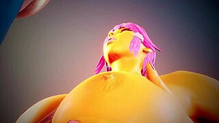 Yellow Girl with Big Boobs Gives Blowjob