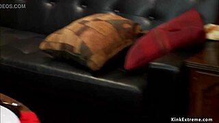 Oh I love when busty slave fucks dildo and big cock in bondage bdsm whipping...