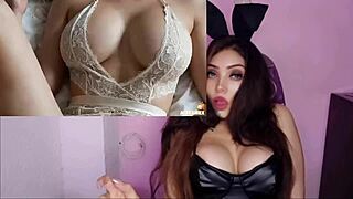 Rubia en lenceria la llenan de semen por caliente - masturbandome con ia