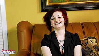 Inked Hottie Marci Dildo Fucks Shaved Pussy Rubbing Big Tits