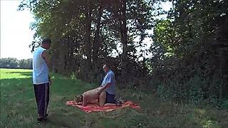 I am Suzisoumise getting naked in a field with my lover for part 2