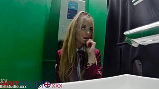 Gloryhole Teen 18+ Student In Uniform Sucks Cock With Deepthroat And Cum Swallow Until Facial