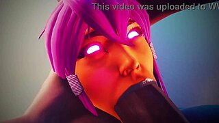 Yellow Girl with Big Boobs Gives Blowjob