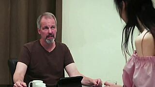 Teen Seduces And Fucks Stepdad In The Kitchen With Orgasm And Cumshot