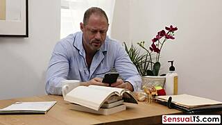 Man takes charge of surrounding shemales with intense doggystyle bent over action on tits and ass hardcore