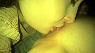 Sloppy kisses from tattooed girls with big natural tits lead to intriguing wet pussy play on holiday.