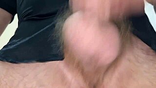 Rip off those sexy panties and jerk that big cock fast while spitting on it with dirty talk moans and ass slaps for a close-up cum load to swallow!