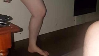 Wife boldly pisses directly for her husband