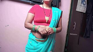 Stepmother Undresses in Front of Son Giving Footjob and Taking Cum in Mouth with Hindi Voice