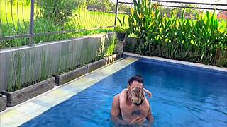 i uh adore eating her cute deep while we're chilling in the pool together