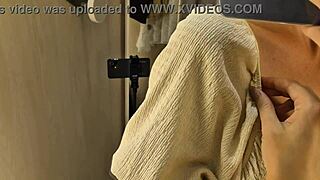 Blonde Mycandyalice Tries Sexy Clothes in Mall Fitting Room Flashing Big Tits and Pussy