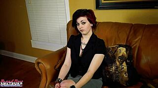 Inked Hottie Marci Dildo Fucks Shaved Pussy Rubbing Big Tits