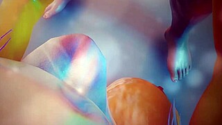 Yellow Girl with Big Boobs Gives Blowjob