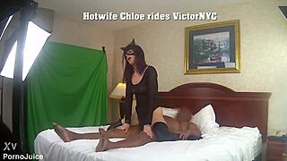 I watch Hotwife Chloe riding Victor with intense passion in this thrilling PMV session