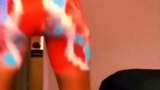 Ebony in leggings with ass softer than a water bed, so inviting