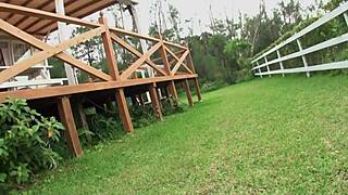 shaved japanese teen 18+ riding big cock in doggystyle and cowgirl with anal gaping