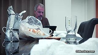 Teen Seduces And Fucks Stepdad In The Kitchen With Orgasm And Cumshot