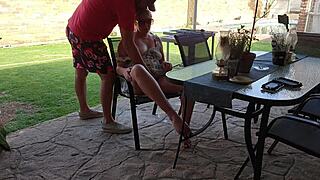 I turn our first date into mutual masturbation with blonde girl next door outdoors