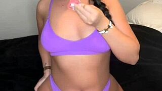 Horny British exchange student fucks herself with toys to squirting orgasm solo