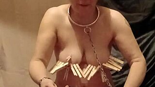 Feeling so humiliated as french housewife bound outdoors with toys spanking and bondage in public