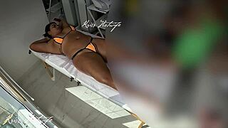 Overwhelmed With Desire Using Tiny Bikini Shoved In My Pussy For Delicious Outdoor Massage