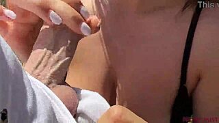 can you believe i found this outdoor spot for him to cum on my tits while i suck his cock?