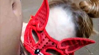 Cat mask big tits milf gets fucked doggystyle bent over in shower