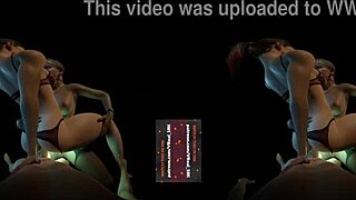 VReal 18K DP Double Penetration With Glowing Strapon And Orgasm - FFM Threesome Lesbian Glow Menage - Starring Alexa Bliss Harley Quinn