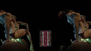 VReal 18K DP Double Penetration With Glowing Strapon And Orgasm - FFM Threesome Lesbian Glow Menage - Starring Alexa Bliss Harley Quinn