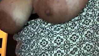 This big booty wife starts dancing around the room. She shakes her ass wildly for fun.