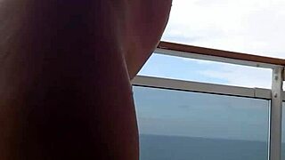 Trying on bikinis on cruise balcony in Brazil