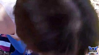 Sailor Luna blows Miles Long's cock with deepthroat and gets facial at the park