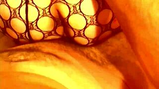 Sexy Lingerie Babe Takes Monster Cock in Asshole with Fishnets On!