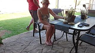 I turn our first date into mutual masturbation with blonde girl next door outdoors