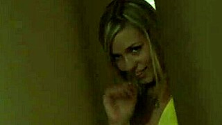 Milf Nicole Ray in stockings and lingerie bends over for April Oneil to finger and fuck asshole deep. Mommy spreads shaved pussy in fishnets while gaping on bed.