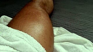 italian guy sniffs panties teases with foot fetish spanking while girlfriend showers hinting at cheating cumshot