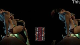 VReal 18K DP Double Penetration With Glowing Strapon And Orgasm - FFM Threesome Lesbian Glow Menage - Starring Alexa Bliss Harley Quinn